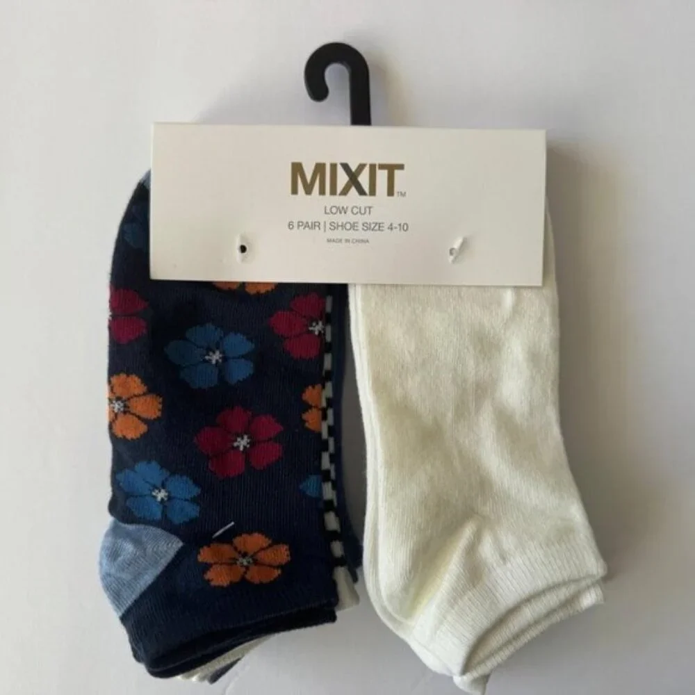 Mixit 6 Pair Low Cut Socks Women's Sz.4-10
